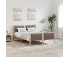 Lova Lovos rėmas Ruda ir taupe 135 x 190 cm Pušies masyvas