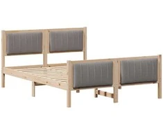 Lova Lovos rėmas Ruda ir taupe 140 x 190 cm Pušies masyvas