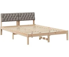 Lova Lovos rėmas Ruda ir taupe 150 x 200 cm Pušies masyvas