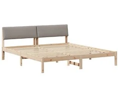Lova Lovos rėmas Ruda ir taupe 200 x 200 cm Pušies masyvas