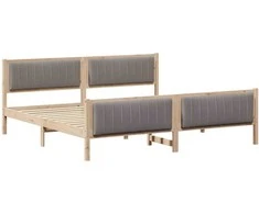Lova Lovos rėmas Ruda ir taupe 200 x 200 cm Pušies masyvas