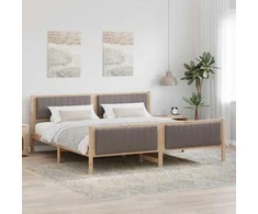 Lova Lovos rėmas Ruda ir taupe 200 x 200 cm Pušies masyvas