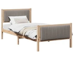 Lova Lovos rėmas Ruda ir taupe 90 x 190 cm Pušies masyvas