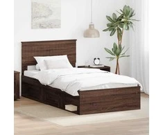 Lova Lovos rėmas Rudas ąžuolas 100 x 200 cm Kietos pušies mediena