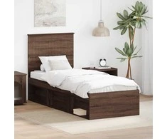 Lova Lovos rėmas Rudas ąžuolas 75 x 190 cm Kietos pušies mediena