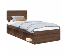 Lova Lovos rėmas Rudas ąžuolas 75 x 190 cm Kietos pušies mediena