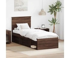 Lova Lovos rėmas Rudas ąžuolas 75 x 190 cm Kietos pušies mediena