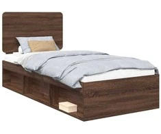 Lova Lovos rėmas Rudas ąžuolas 75 x 190 cm Kietos pušies mediena