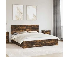 Lova Lovos rėmas Rūkyta ąžuolas 200 x 200 cm Apdirbta mediena