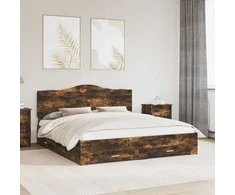 Lova Lovos rėmas Rūkyta ąžuolas 200 x 200 cm Apdirbta mediena