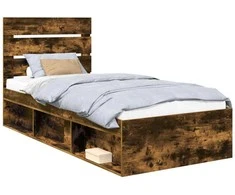 Lova Lovos rėmas Rūkyta ąžuolas 75 x 190 cm Kietos pušies mediena