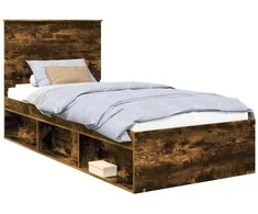 Lova Lovos rėmas Rūkyta ąžuolas 75 x 190 cm Kietos pušies mediena