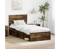 Lova Lovos rėmas Rūkyta ąžuolas 75 x 190 cm Apdirbta mediena