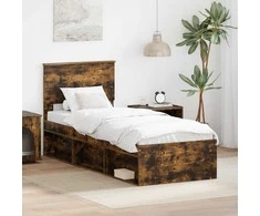 Lova Lovos rėmas Rūkyta ąžuolas 75 x 190 cm Kietos pušies mediena