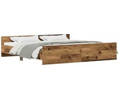 Lova Lovos rėmas Senovinis medis 203 x 203 x 50 cm Apdirbta mediena