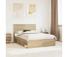 Lova Lovos rėmas Sonoma 140 x 190 cm Kietos pušies mediena