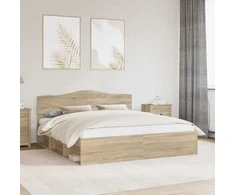 Lova Lovos rėmas Sonoma 200 x 200 cm Kietos pušies mediena