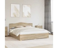 Lova Lovos rėmas Sonoma ąžuolas 200 x 200 cm Apdirbta mediena