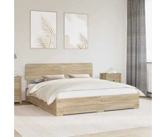 Lova Lovos rėmas Sonoma ąžuolas 200 x 200 cm Apdirbta mediena