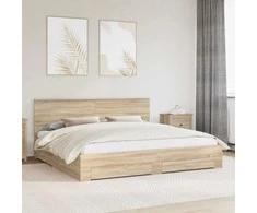 Lova Lovos rėmas Sonoma ąžuolas 200 x 200 cm Apdirbta mediena
