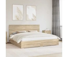 Lova Lovos rėmas Sonoma ąžuolas 200 x 200 cm Apdirbta mediena
