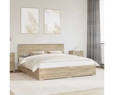 Lova Lovos rėmas Sonoma ąžuolas 200 x 200 cm Apdirbta mediena
