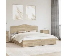 Lova Lovos rėmas Sonoma ąžuolas 200 x 200 cm Apdirbta mediena