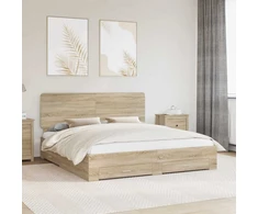 Lova Lovos rėmas Sonoma ąžuolas 200 x 200 cm Apdirbta mediena