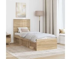 Lova Lovos rėmas Sonoma ąžuolas 75 x 190 cm Kietos pušies mediena