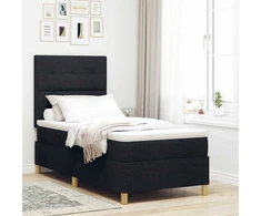 LED Čiužinio Lova su čiužiniu Juoda 90 x 200 cm audinys