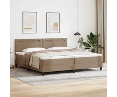 Kiemas lova su čiužiniu Kapučino 200 x 200 cm Dirbtinė oda
