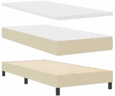 Kiemas lova su čiužiniu Kreminė 100 x 200 cm audinys