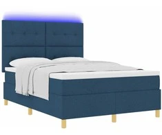 LED Čiužinio Lova su galvūgalio Mėlyna 140 x 190 cm audinys