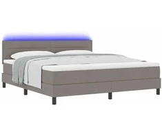 Kiemas lova su LED juostelėmis Tortora 180 x 200 cm audinys
