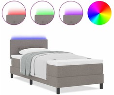 Kiemas lova su LED juostelėmis Tortora 100 x 200 cm audinys