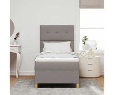 LED Čiužinio Lova su čiužiniu Taupe 100 x 200 cm audinys