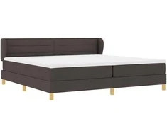 Kiemas lova su čiužiniu Tamsiai rudas 200 x 200 cm audinys
