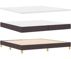 Kiemas lova su čiužiniu Tamsiai rudas 200 x 200 cm audinys
