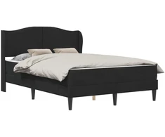 Lova Lovos rėmas su galvūgalio 2 pcs Juoda 120 x 190 cm Aksomas