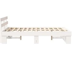 Lova Lovos rėmas Balta 120 x 200 cm Kietos pušies mediena