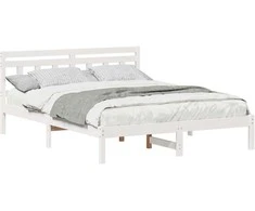 Lova Lovos rėmas Balta 160 x 200 cm Kietos pušies mediena