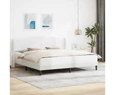 Lova Lovos rėmas su galvūgalio Balta 180 x 200 cm Dirbtinė oda