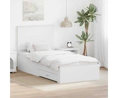 Lova Lovos rėmas su galvūgalio Balta 90 x 190 cm Apdirbta mediena