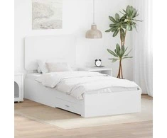 Lova Lovos rėmas su galvūgalio Balta 90 x 190 cm Apdirbta mediena