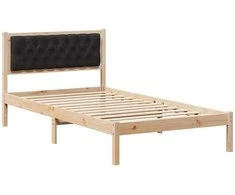 Lova Lovos rėmas Juoda 100 x 200 cm Kietos pušies mediena