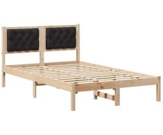 Lova Lovos rėmas Juoda 120 x 190 cm Kietos pušies mediena