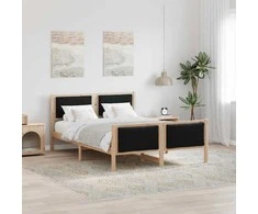 Lova Lovos rėmas su galvūgalio Juoda 135 x 190 cm audinys