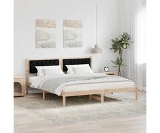 Lova Lovos rėmas Juoda 160 x 200 cm Kietos pušies mediena