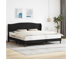 Lova Lovos rėmas su galvūgalio Juoda 180 x 200 cm Dirbtinė oda