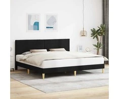 Lova Lovos rėmas su galvūgalio Juoda 180 x 200 cm Audinys
